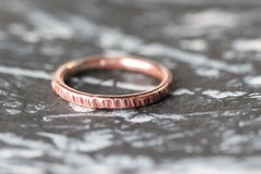 Copper Ring Stackable Hammered Rings Band Size 4.5 Promise Ring thin 2mm