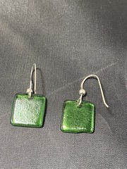 Treasured Serendipity African Paper Beads Vintage WithGreen Sea Glass Earrings