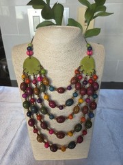 Tagua Nut ACAI Seed Necklace Multicolor, made in Ecuador, Assorted, You Choose