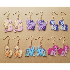 My Little Pony Inspired Earrings! Rainbow Dash! Handmade! Hypo-Allergenic Hook!