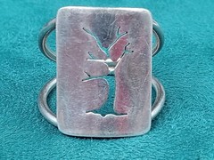 Artisan Silver Ring w. Lonely Tree without Leaves Cutout: Size 5.75