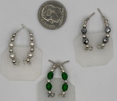 Three Pairs of Ear Climber Earrings in Sterling Silver