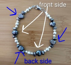 CA Artist Handmade Natural Mabe Blister Pearl & Sterling Silver Bracelet M – L