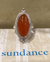 NWT Sundance Catalog Silver Red Onyx “Leandre Ring” Size 8 $198