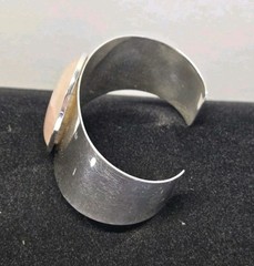 Vintage DTR Jay King Sterling Silver Rose Quartz Cuff Bracelet 55.4 Grams