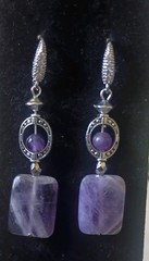 Amethyst Druzy Wire Wrapped Stars Accent StatemenNecklace With Matching Earrings