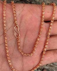 28 Inch Copper Intricate Design Chain Necklace, Healing Copper Jewelry