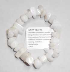 Natural Snow Quartz White Chip Bracelets by Healing Light Stones