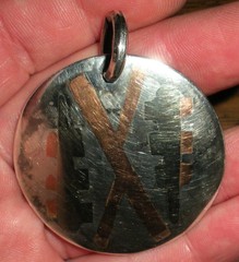 VINTAGE FMJ TAXCO LIZARD MIXED METAL STERLING SILVER COPPER BRASS PENDANT vafo