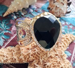 Barse Genuine Large Oval Onyx Bronze Cuff Bracelet MSRP $138