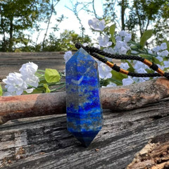 Natural Lapis Lazuli Crystal Pendant Healing Balance Amulet Women Men Necklace