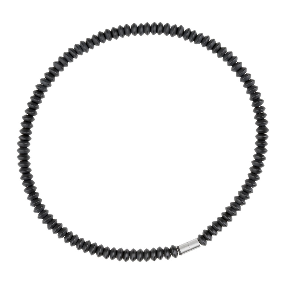 Serious Design Necklace Stainless Steel K193 Onyx Lenses 8 mm Chain Edvita Petit