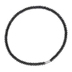 Serious Design Necklace Stainless Steel K193 Onyx Lenses 8 mm Chain Edvita Petit