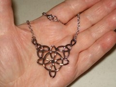 20″ Textured Chain with Witch’s Knot, Celtic Pendant Used as a Protection Symbol