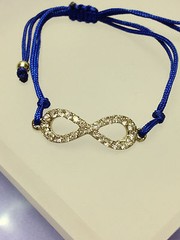 INFINITY ♾️ CHARM SPARKLE STONES ADJUSTABLE BLUE ROPE LADY FASHION BRACELET NEW