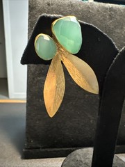 Chalcedony Gemstone Handmade Gold Plated Earrings Jewelry