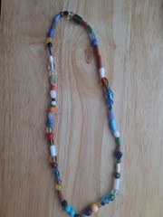 A 24inch Glass Bead Necklace Handmade New Multicolor Jewelry Piece