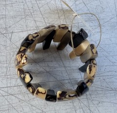 Organic Tagua Nut, Acai Seeds Bracelet Taupe Black Handmade Ecuador Jewelry
