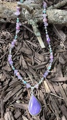 Purple Charoite Pendant Necklace w/Sea Jasper & Amethyst accents ~ Handcrafted!