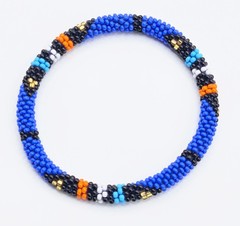 Set of 3 Handmade Glass Seed Bead Beaded Multi Color Stackable Crochet Bracelets