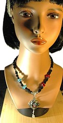 Steal Your Face Grateful Dead and Guitar on a 20″ Black Handcrafted Hemp Choker