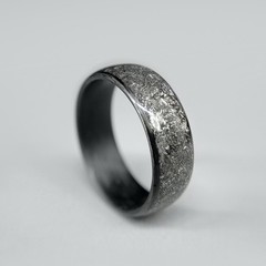 Carbon Fiber Ring with Gibeon Meteorite inlay – Made in USA – Sizes 4-16
