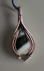 Botswana Agate ~ Handmade copper wire wrapped pendant 7c