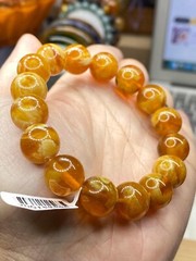Natural Amber bracelet 12.5MM bead, healing bracelet,Wrist size 6.1/2″
