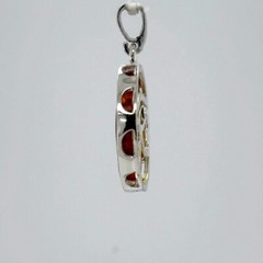 Brown BALTIC AMBER Eye of Horus Wedjat Udjat Pendant 925 STERLING SILVER #4968e