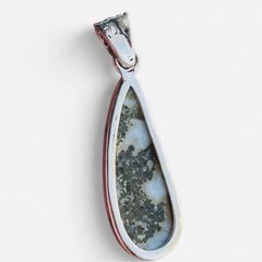 Natural Caribbean Larimar Silver 2” Necklace Pendant