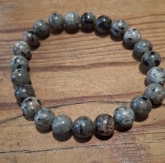 Natural Larvikite 6mm Bracelet Gray Feldspar Beads 7–7.5” Stretch