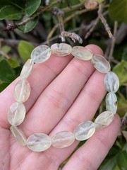 Faceted Prehnite Handmade Crystal Bracelet 7.25in
