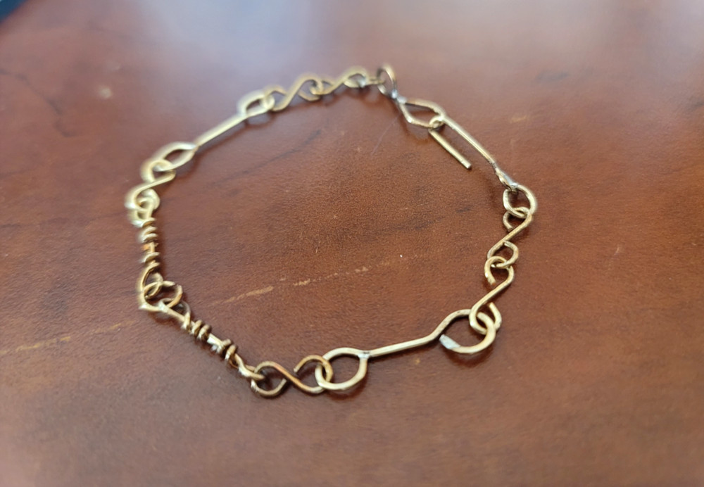 One-Of-A-Kind Hammered Rustic Aged Brass Jewelry Bracelet 100% CHARITY