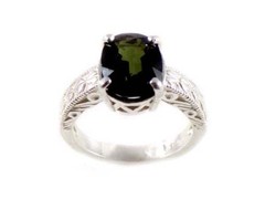 Green Tourmaline Ring 3¼ct+ Antique 19thC Medieval Shaman Mystic Meditation Gem