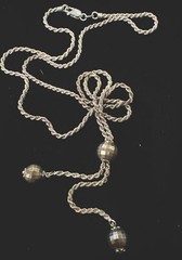 Vintage Milor Italy Sterling Silver Rope Chain, 925 Necklace disco balls!!!