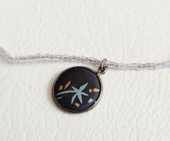 Holly Yashi Crystal Sea Bead Sterling Start Flower Necklace .65″ 2.88g