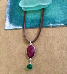 Sundance Charm Necklace leather suede cord handmade artisan jewelry