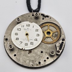 Steampunk Vintage Handmade Metal Necklace Pendant With Leather Strap