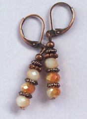 TRIPLE Faceted Chinese Crystals COPPER earrings handcrafted CHOOSE