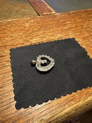 Fine Heart Cluster 22 stone Cubic Zircon Heart Pendant Sterling Silver