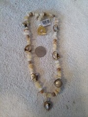 Artisan Handcrafted Shell Bead Necklace about 19 inches in length