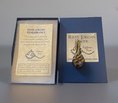 Hand Blown Bottle Pendent / River Jordan Rememberance/ Certificate/preowned