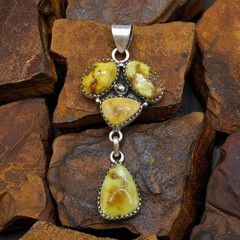 Palomino Turquoise Cluster Pendant Sterling Silver Southwestern Native Style