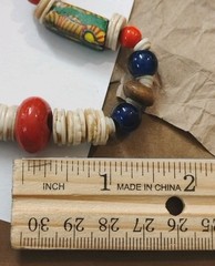 Multicultural Trade Bead (Danish and Venetian?) w/Ostrich Egg Shell 18″ Necklace