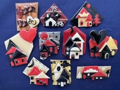Vintage Lucinda Pin Lot House Pin Red Black Metallic Etc 10 Pc 1 Is Music Pin