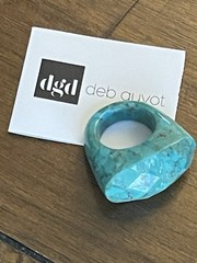 HSN Deb Guyot Turquoise Large Ring Size 7