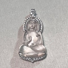 925 Silver Pendant High Carbon Diamond Jade Guanyin Handcrafted Luxury Necklace