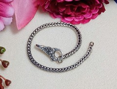 TROLLBEADS Denmark Lace Flower Sterling Silver Foxtail Bracelet~ 7-1/2″ Retired