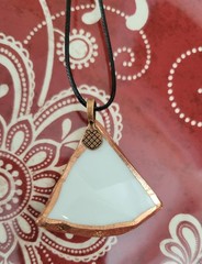 Broken China Kozan Gama Japan Imari Foil Wrapped Triangle Pendant Necklace