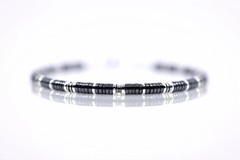 Hematite and Sterling Silver Bracelet, 4mm Natural Hematite Jewelry